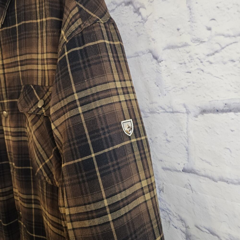 Kuhl Joyrydr Jacket Shirt Mens XXL Sherpa Lined Brown Flannel Snap Style 7253 - Picture 2 of 10